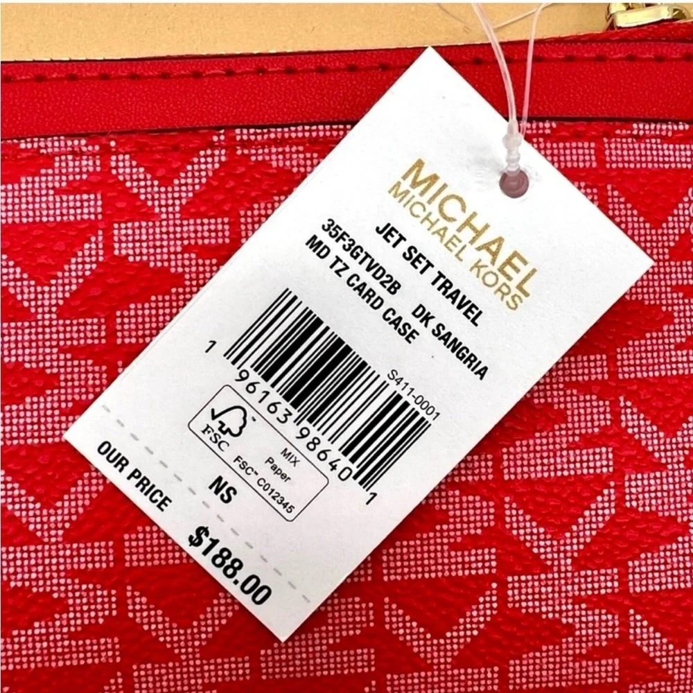 Michael Kors Jet Set Travel MD TZ Card Case Wallet
